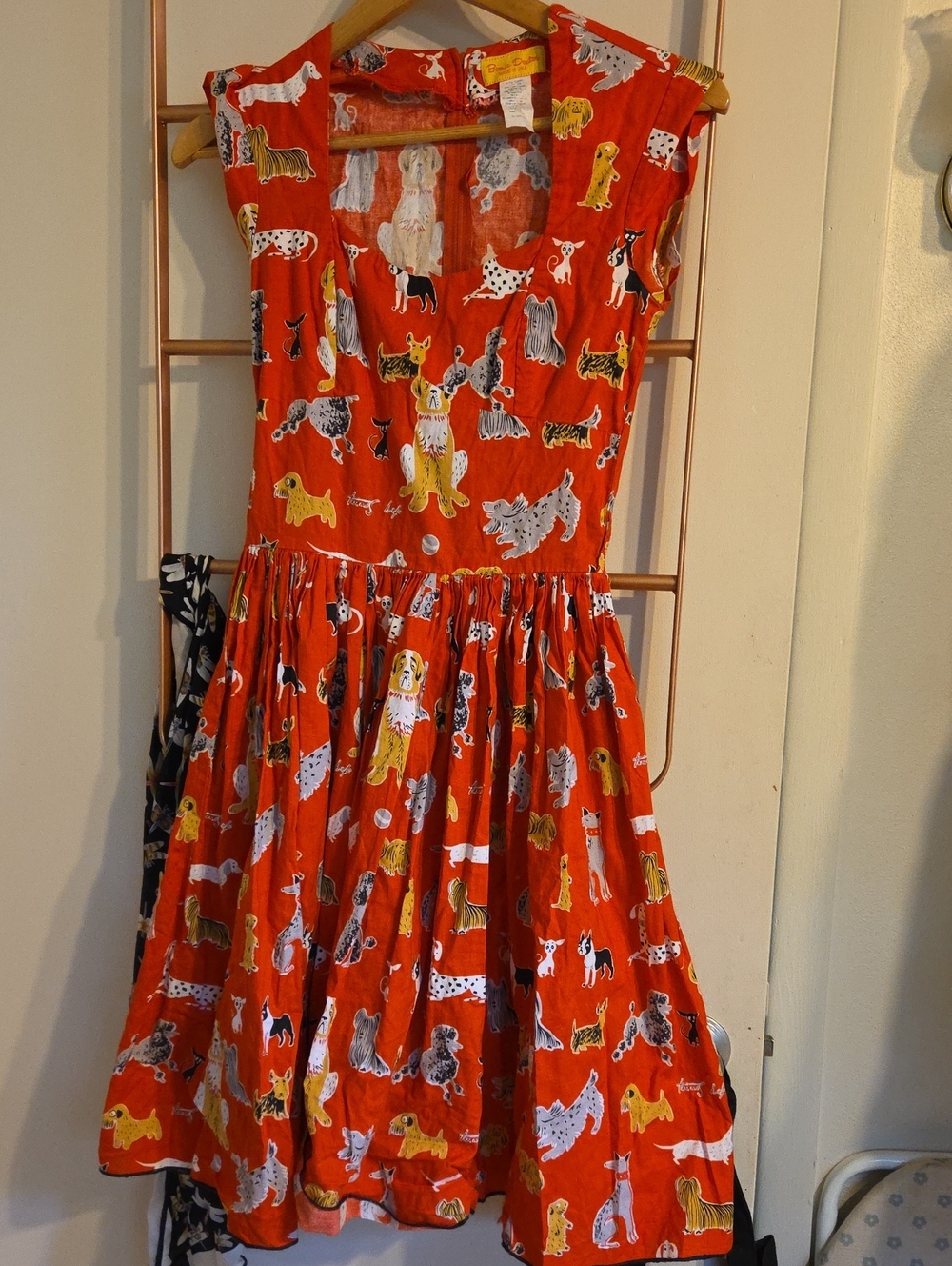 Bernie Dexter Red Dog Print Cotton Dress